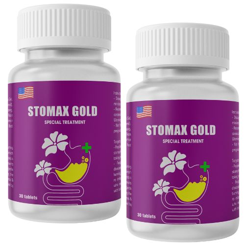 STOMAX GOLD 2 - Specialized Treatment for Gastric Reflux, Gastric Inflammation and Ulcers, Colon Issues, and HP Bacteria