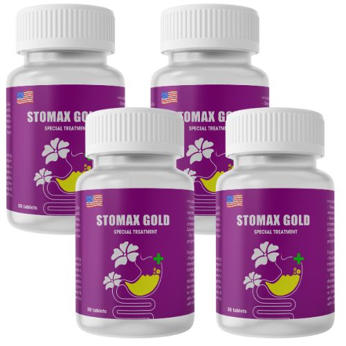 STOMAX GOLD 4 - Specialized Treatment for Gastric Reflux, Gastric Inflammation and Ulcers, Colon Issues, and HP Bacteria