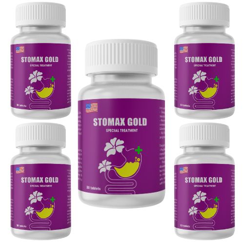 STOMAX GOLD 5 - Specialized Treatment for Gastric Reflux, Gastric Inflammation and Ulcers, Colon Issues, and HP Bacteria